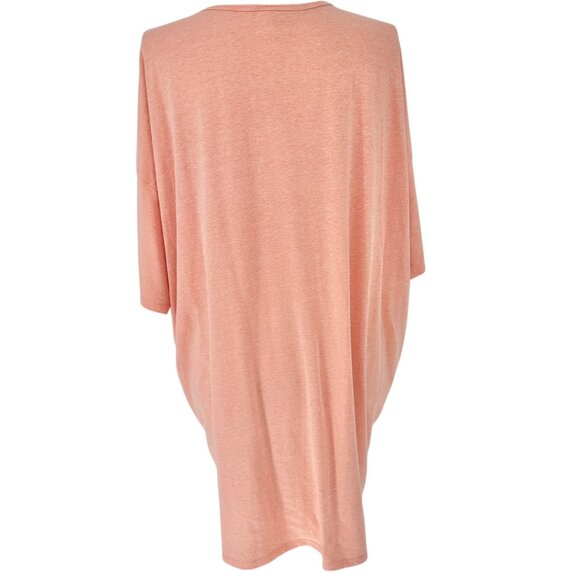 LuLaRoe Irma Tunic Top 3XL Duo 1 Coral Print 1 Solid Peach Soft Comfy Loose Fit - Picture 9 of 15